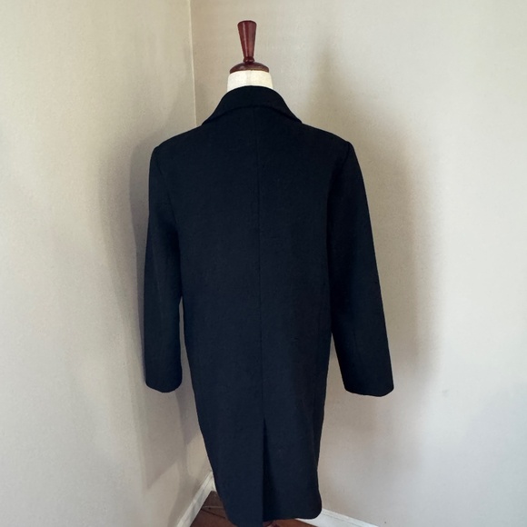 A&F Tailored Wool-Blend Dad Coat Classic Black Size Medium - Picture 10 of 12